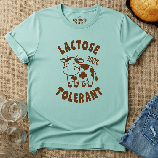 Lactose Tolerant T-Shirt Chicken and Rural Homestead Graphic tee Cornbread Creek