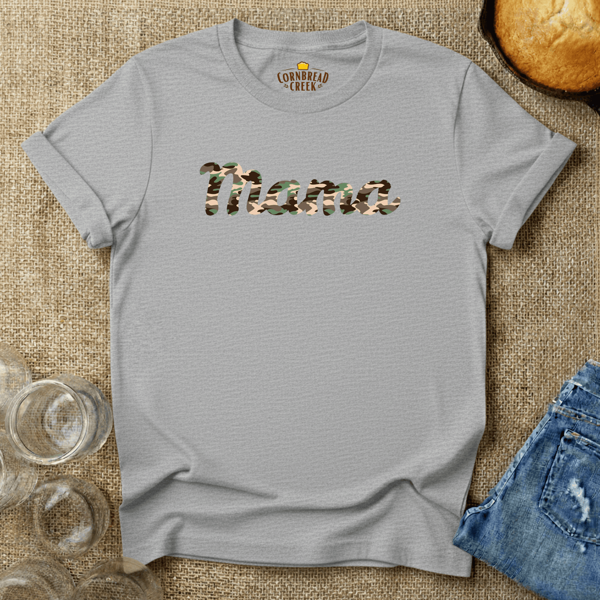 Mama Camo T-Shirt Chicken and Rural Homestead Graphic tee Cornbread Creek