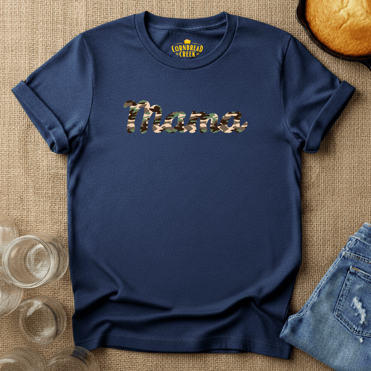 Mama Camo T-Shirt Chicken and Rural Homestead Graphic tee Cornbread Creek