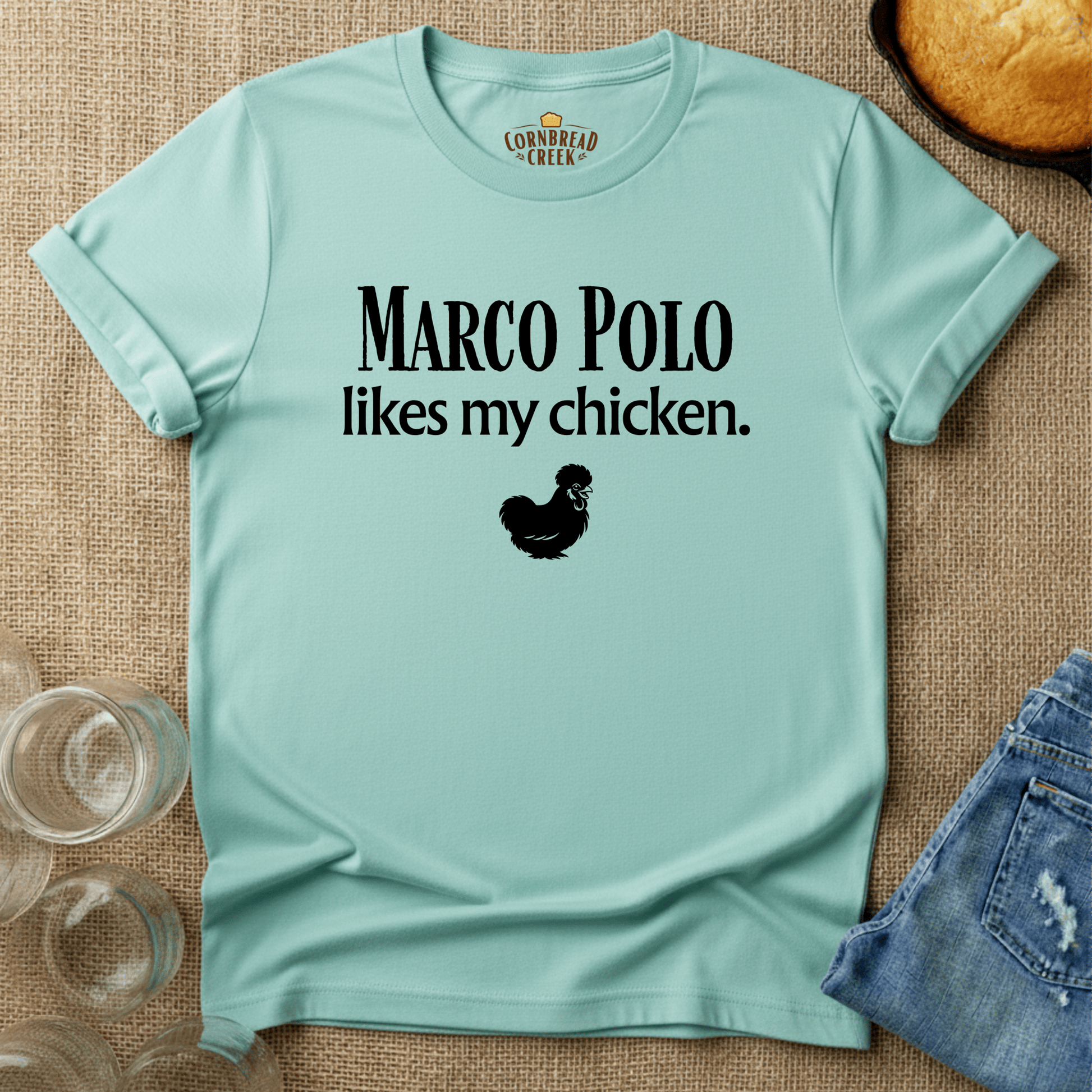 Marco Polo likes my [Silkie] Chicken T-Shirt Chicken and Rural Homestead Graphic tee Cornbread Creek