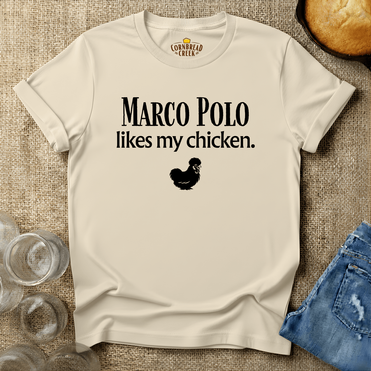 Marco Polo likes my [Silkie] Chicken T-Shirt Chicken and Rural Homestead Graphic tee Cornbread Creek