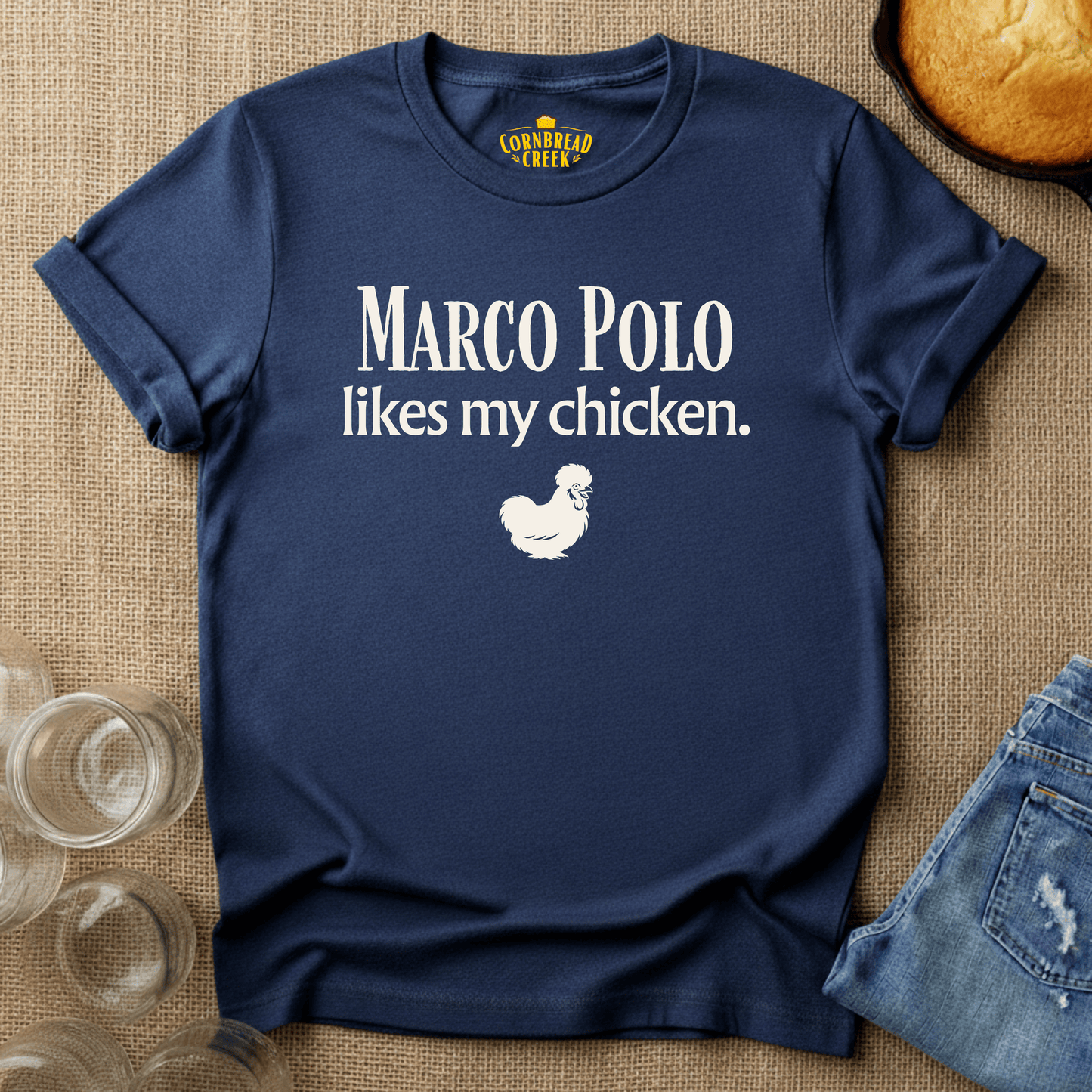Marco Polo likes my [Silkie] Chicken T-Shirt Chicken and Rural Homestead Graphic tee Cornbread Creek