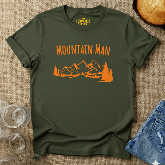 Mountain Man T-Shirt Chicken and Rural Homestead Graphic tee Cornbread Creek