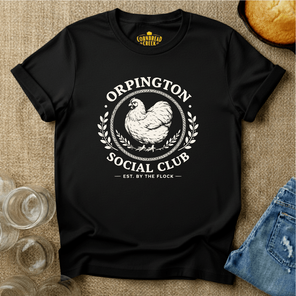 Orpington Social Club T-Shirt Chicken and Rural Homestead Graphic tee Cornbread Creek