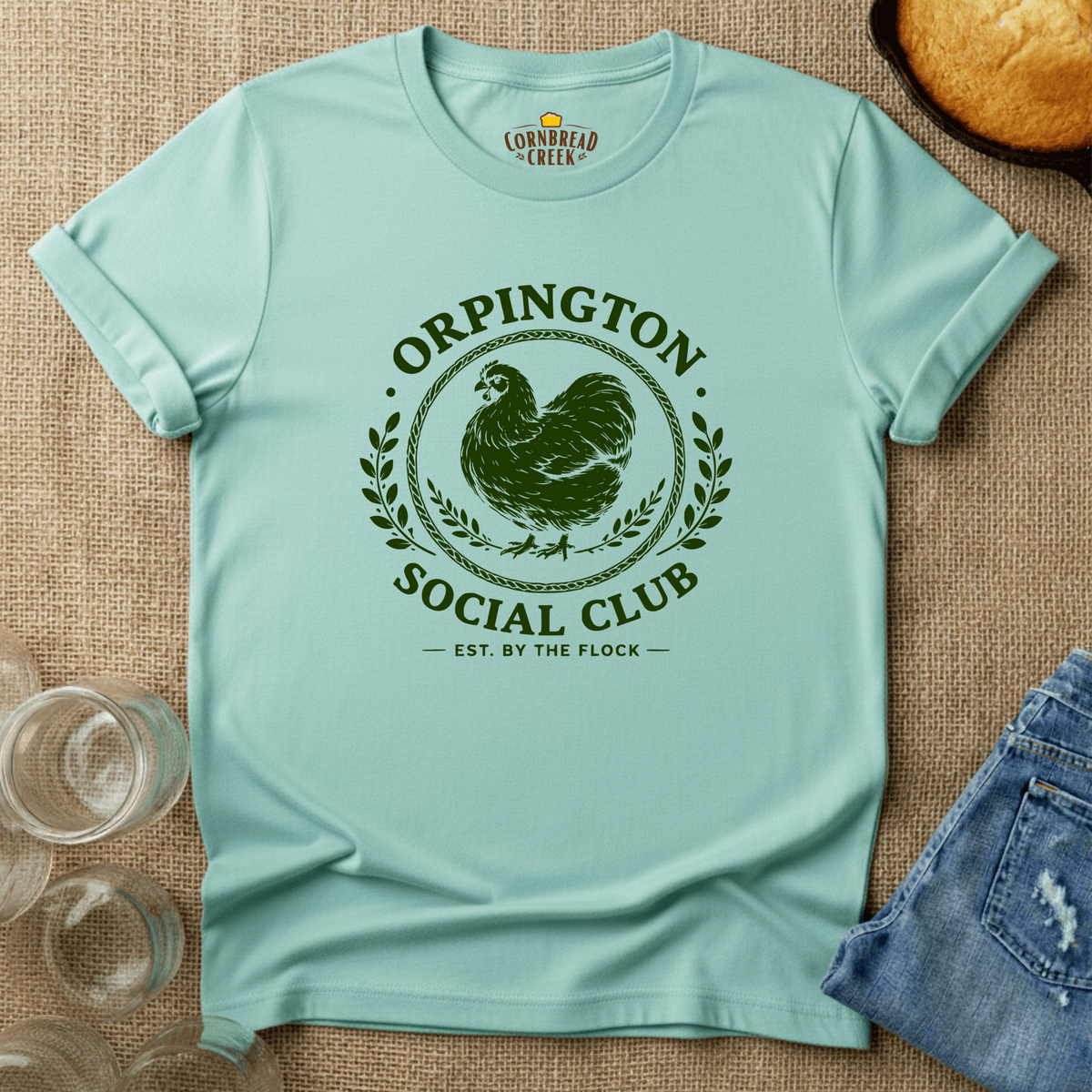 Orpington Social Club T-Shirt Chicken and Rural Homestead Graphic tee Cornbread Creek