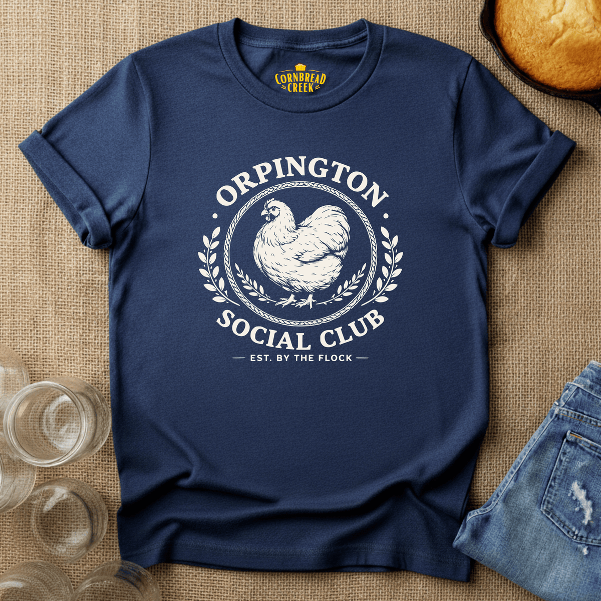 Orpington Social Club T-Shirt Chicken and Rural Homestead Graphic tee Cornbread Creek