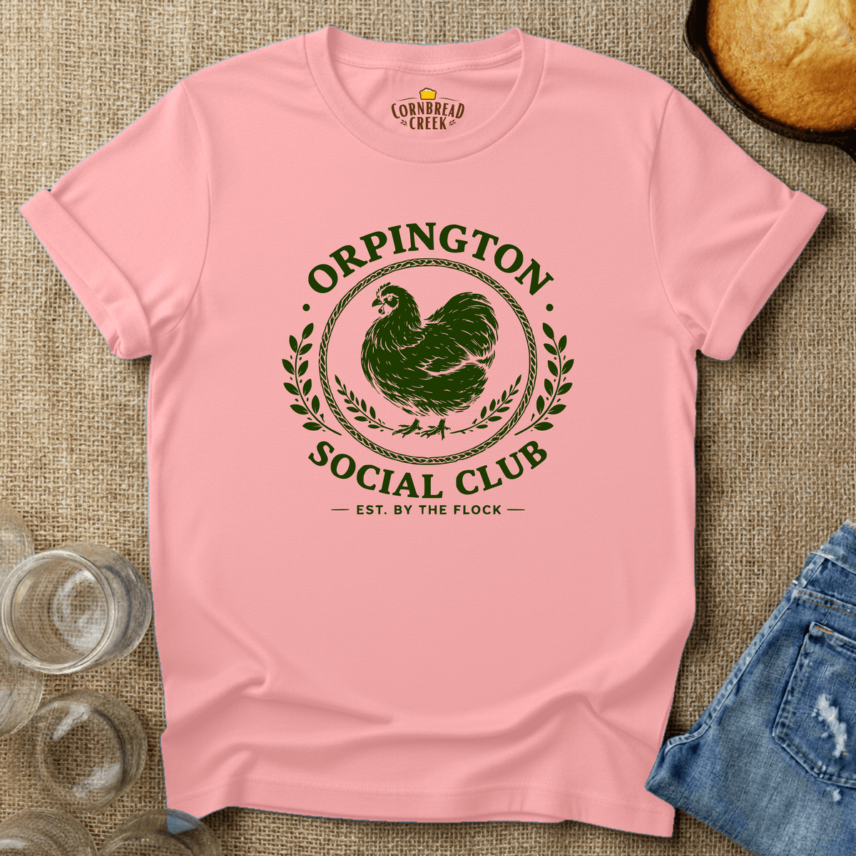 Orpington Social Club T-Shirt Chicken and Rural Homestead Graphic tee Cornbread Creek