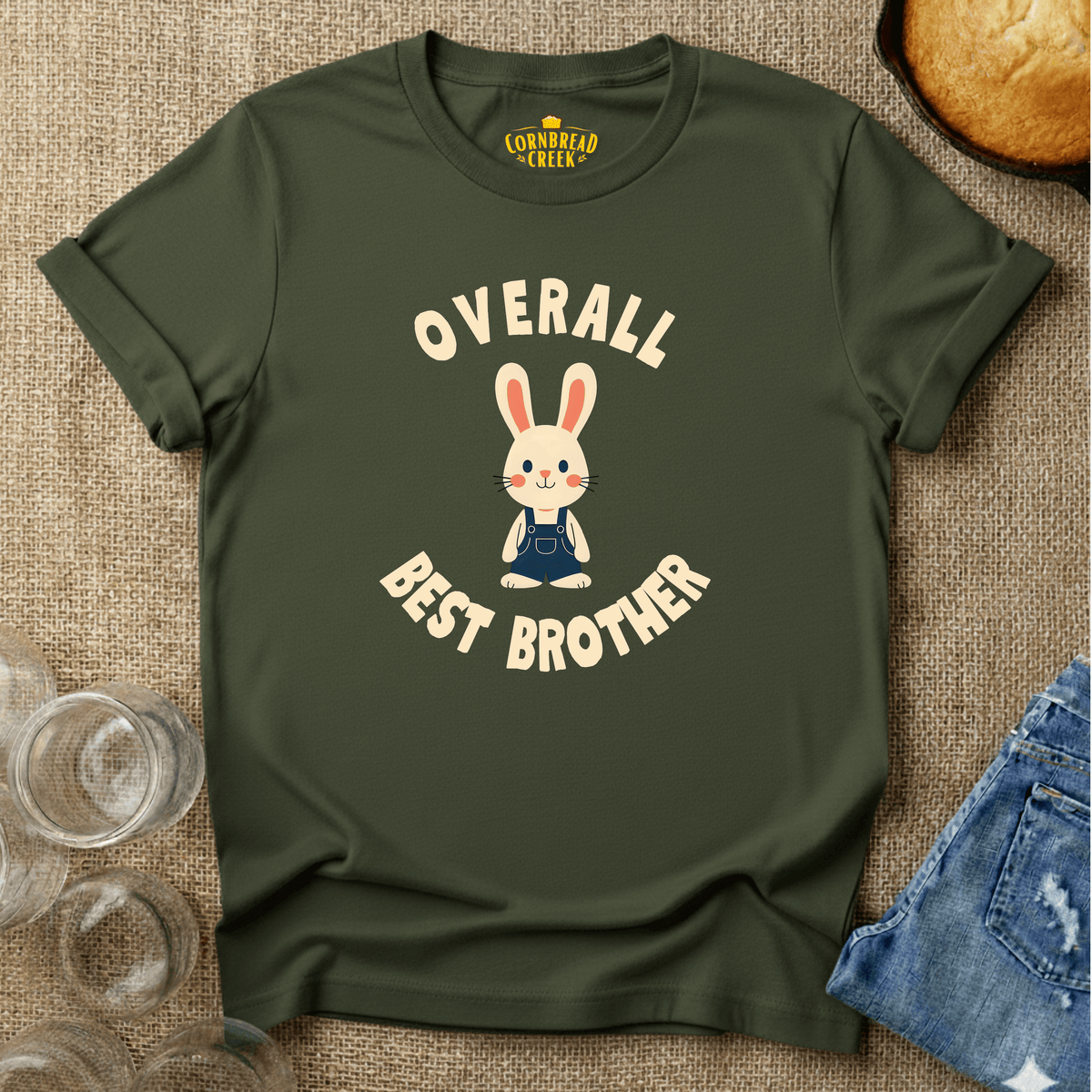 Overall Best Brother T-Shirt Chicken and Rural Homestead Graphic tee Cornbread Creek