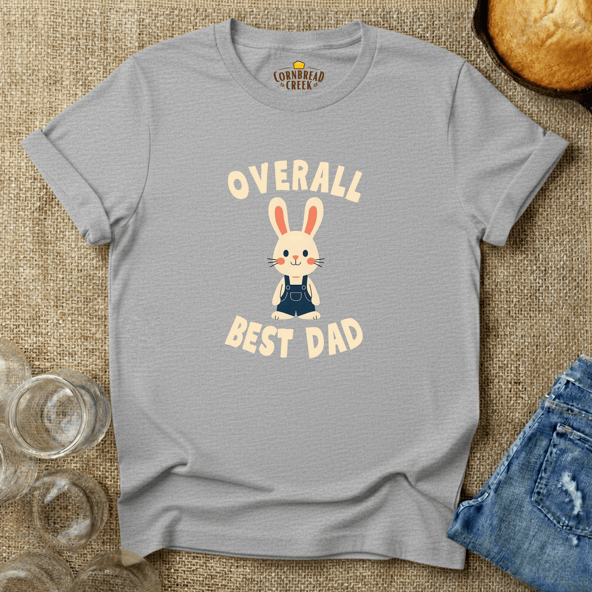 Overall Best Dad T-Shirt Chicken and Rural Homestead Graphic tee Cornbread Creek