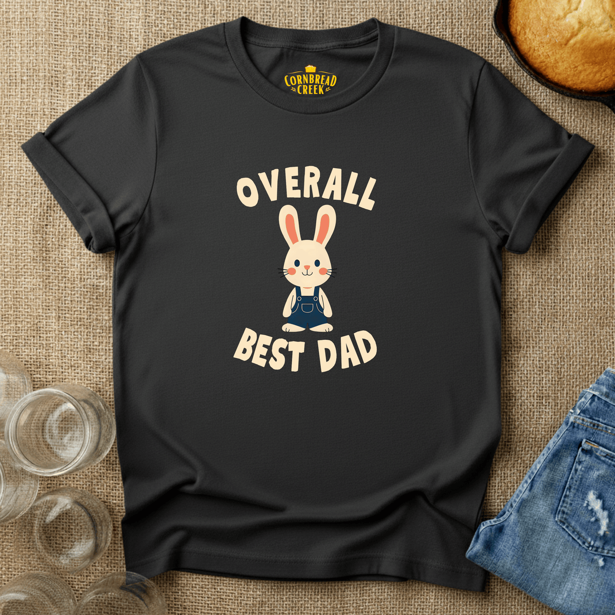 Overall Best Dad T-Shirt Chicken and Rural Homestead Graphic tee Cornbread Creek