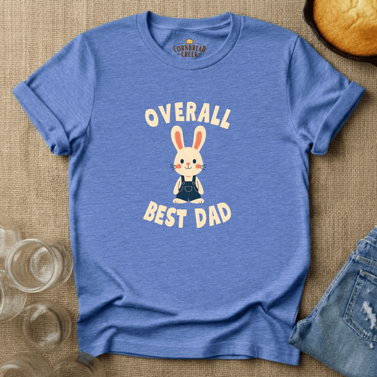 Overall Best Dad T-Shirt Chicken and Rural Homestead Graphic tee Cornbread Creek