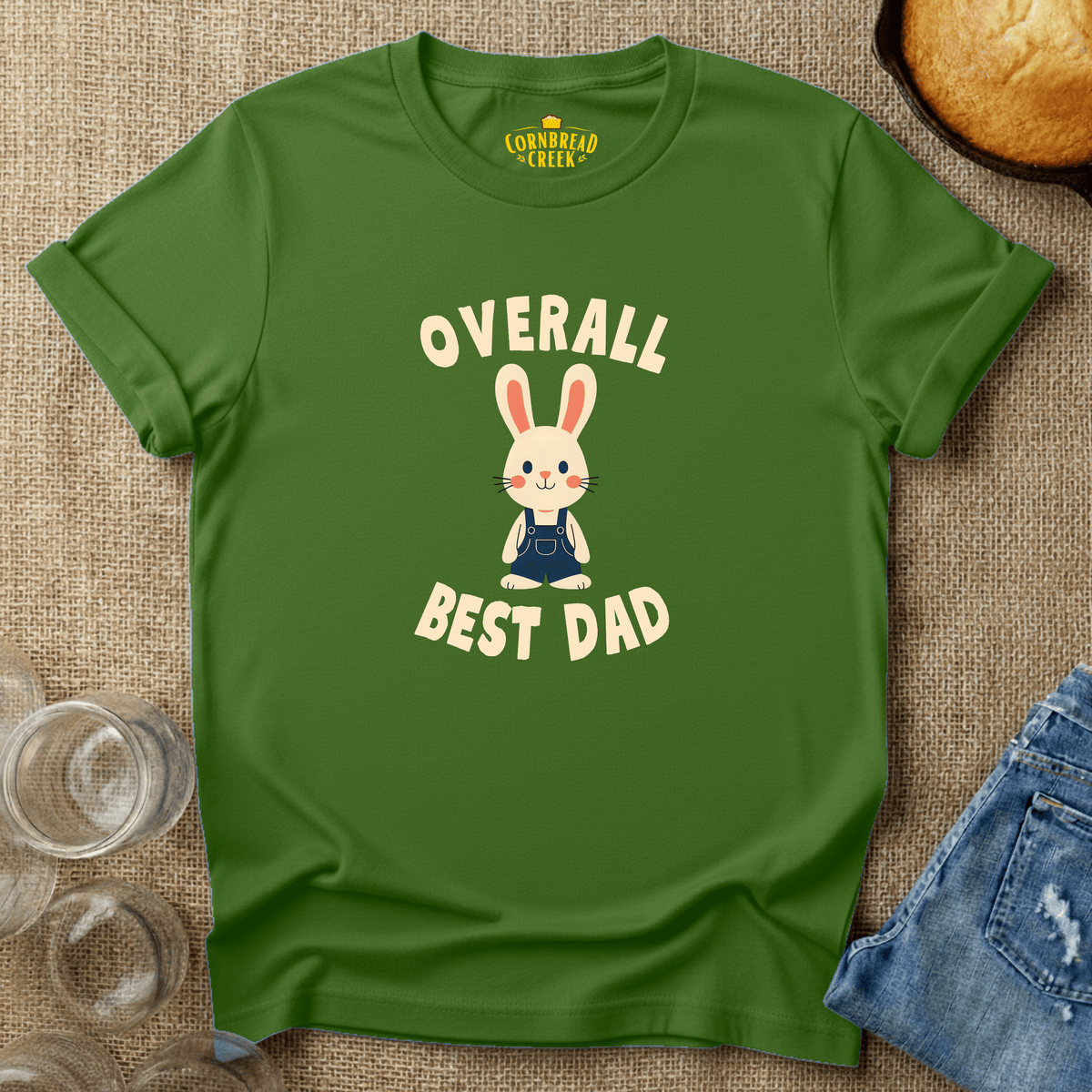 Overall Best Dad T-Shirt Chicken and Rural Homestead Graphic tee Cornbread Creek