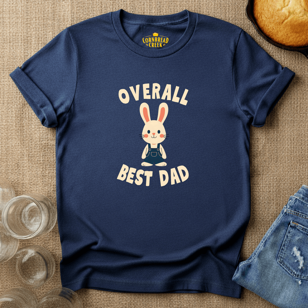 Overall Best Dad T-Shirt Chicken and Rural Homestead Graphic tee Cornbread Creek