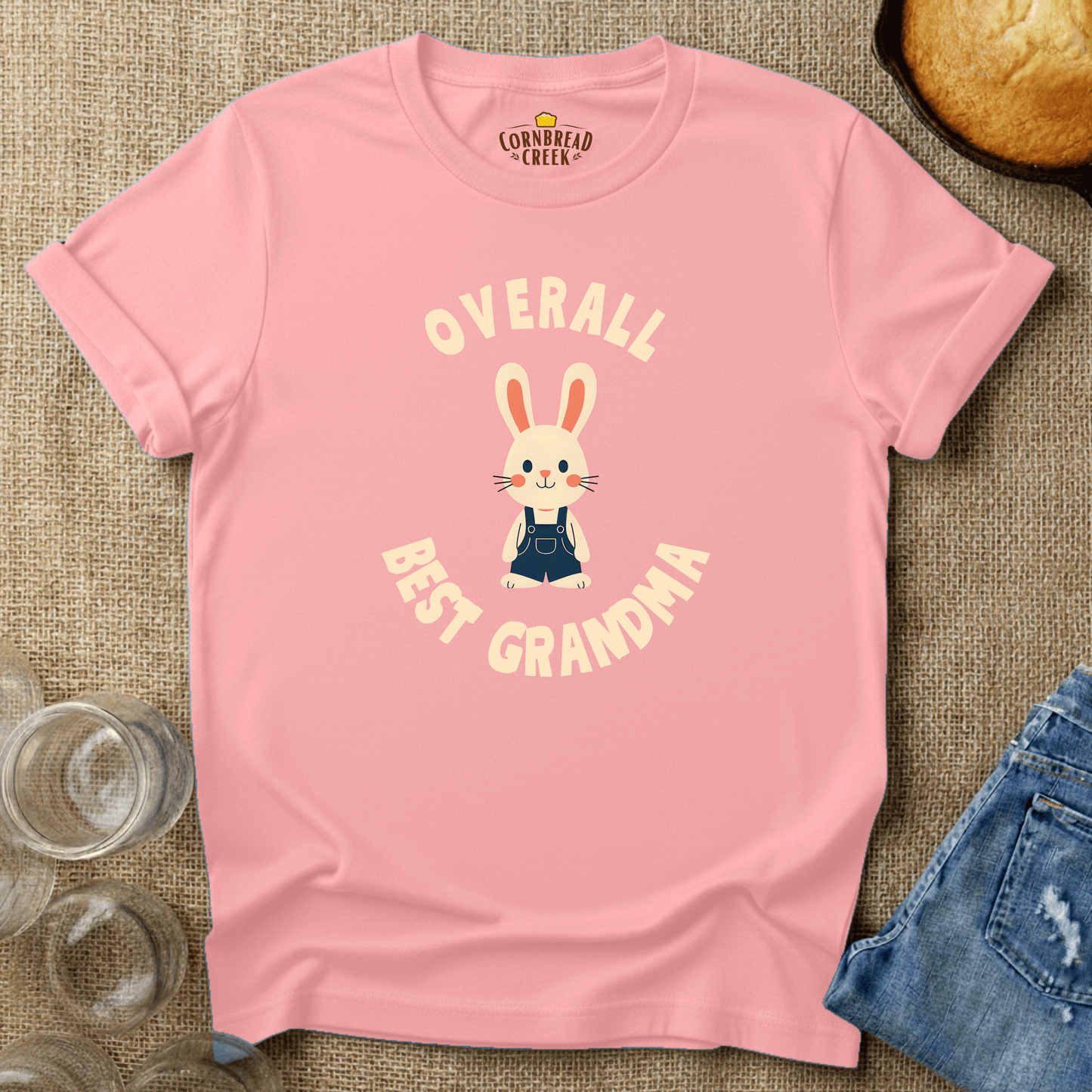 Overall Best Grandma T-Shirt Chicken and Rural Homestead Graphic tee Cornbread Creek