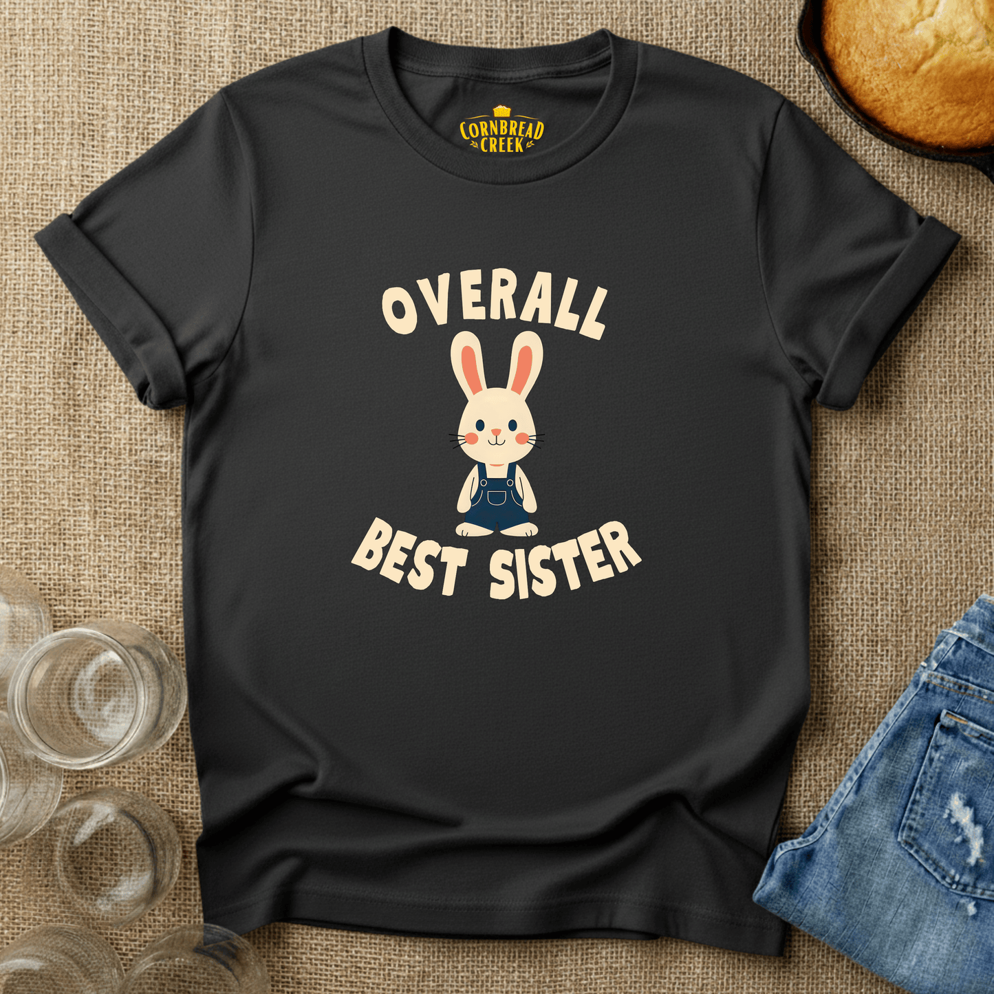 Overall Best Sis T-Shirt Chicken and Rural Homestead Graphic tee Cornbread Creek