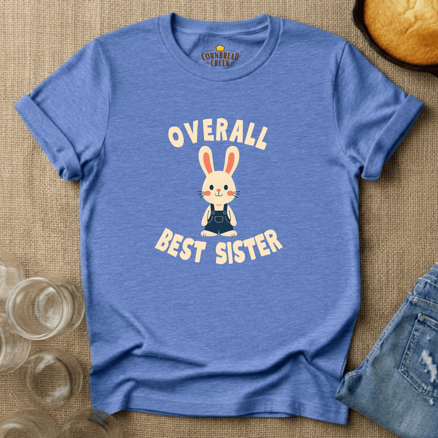 Overall Best Sis T-Shirt Chicken and Rural Homestead Graphic tee Cornbread Creek