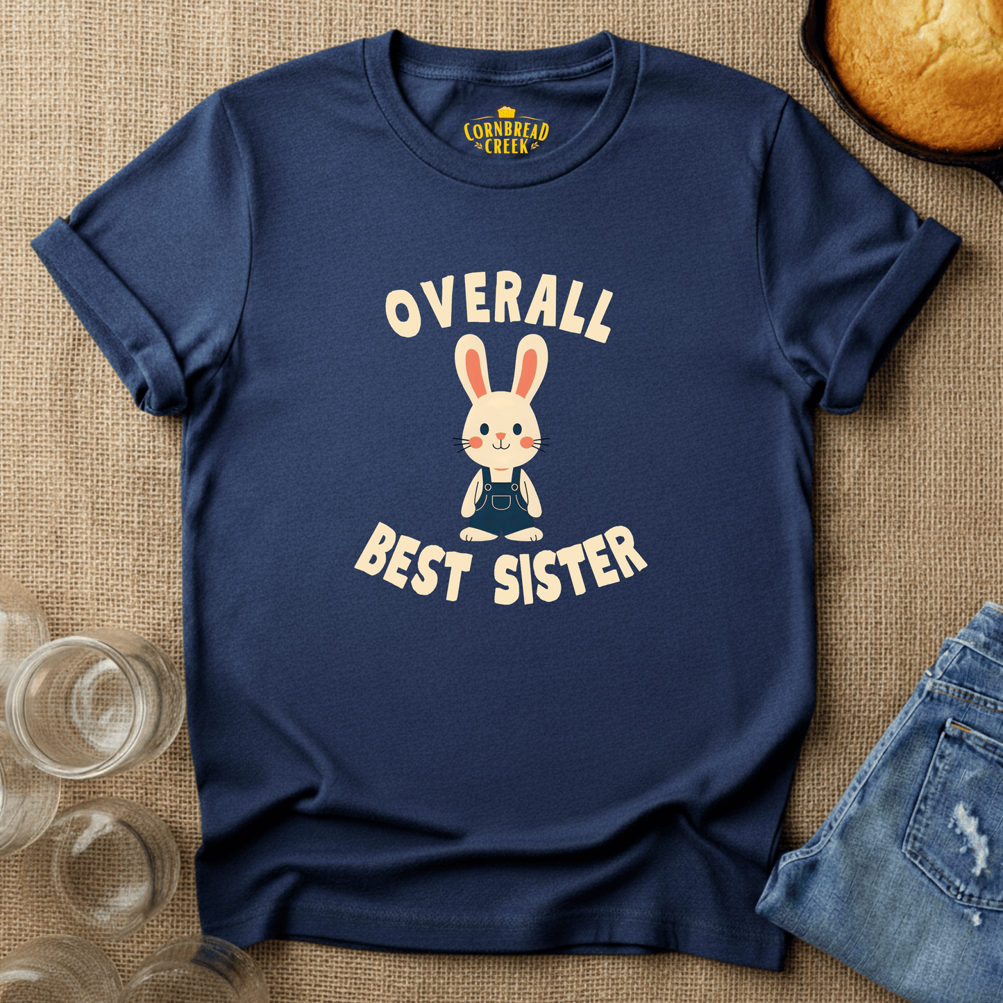 Overall Best Sis T-Shirt Chicken and Rural Homestead Graphic tee Cornbread Creek