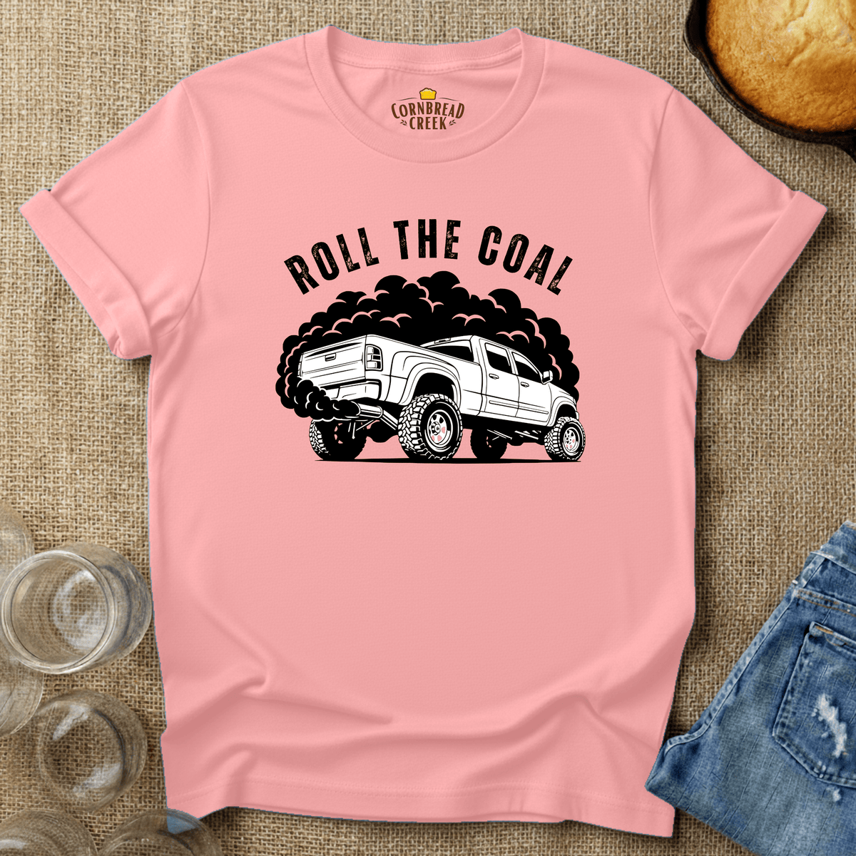 Roll The Coal T-Shirt Chicken and Rural Homestead Graphic tee Printify