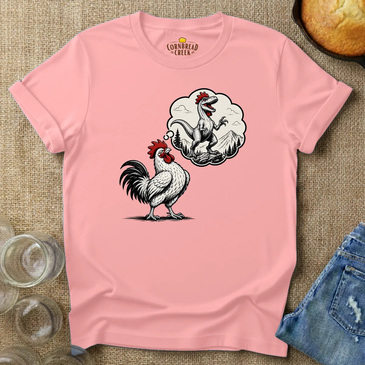 What Do Roosters Dream About T-Shirt Chicken and Rural Homestead Graphic tee Cornbread Creek