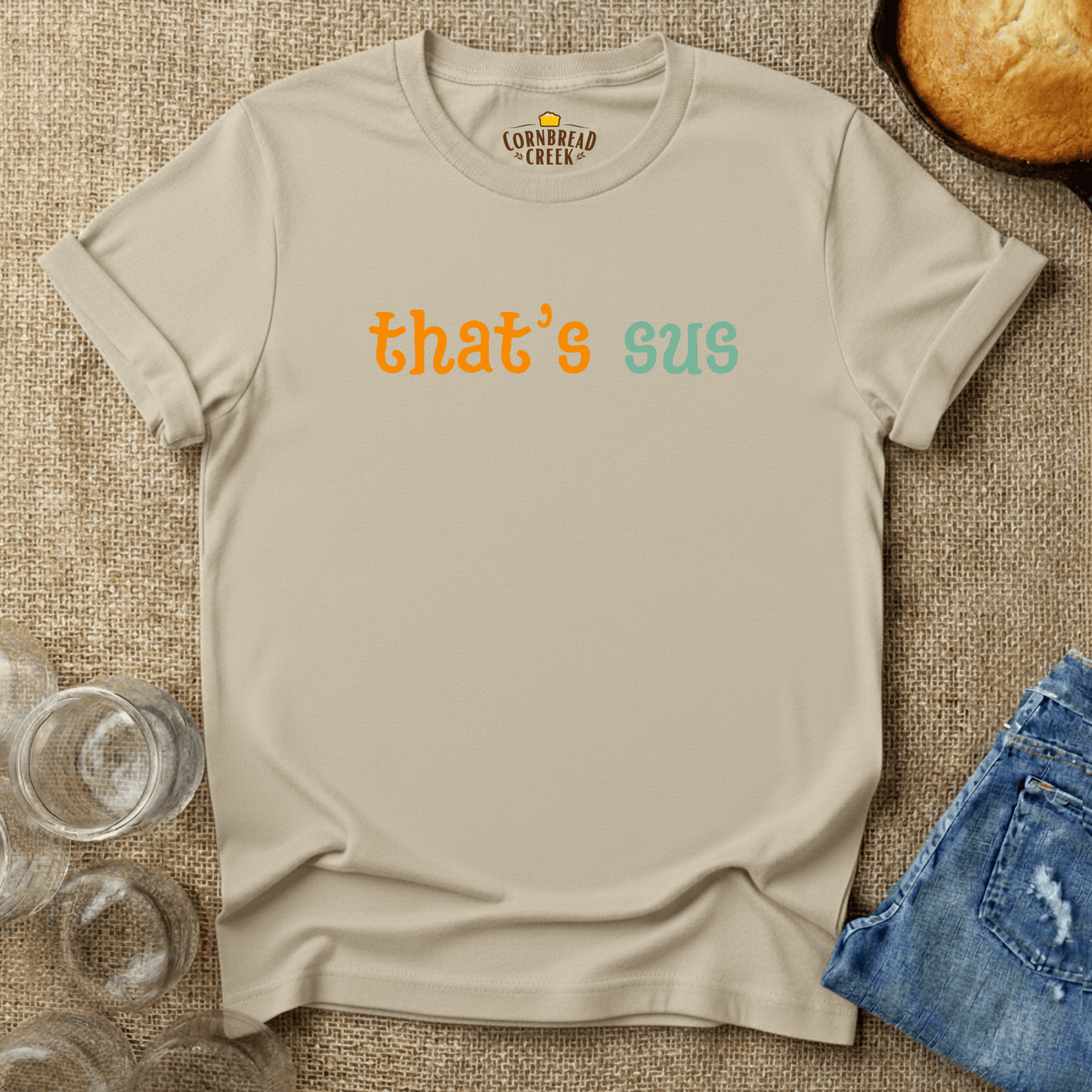 That's Sus T-Shirt Chicken and Rural Homestead Graphic tee Cornbread Creek