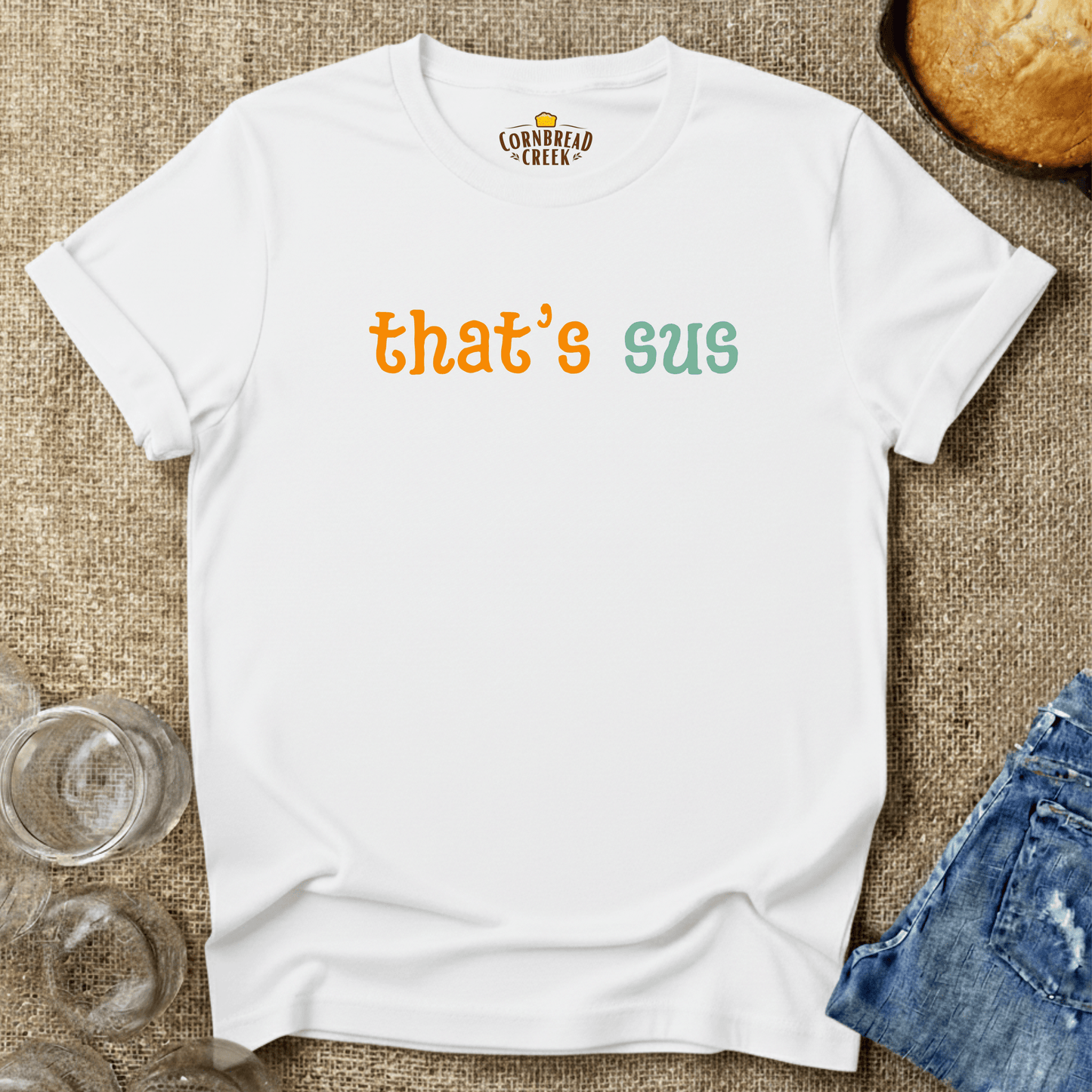 That's Sus T-Shirt Chicken and Rural Homestead Graphic tee Cornbread Creek