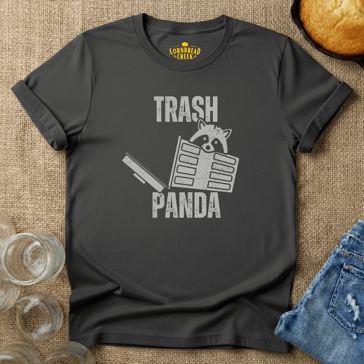 Trash Panda T-Shirt Chicken and Rural Homestead Graphic tee Cornbread Creek