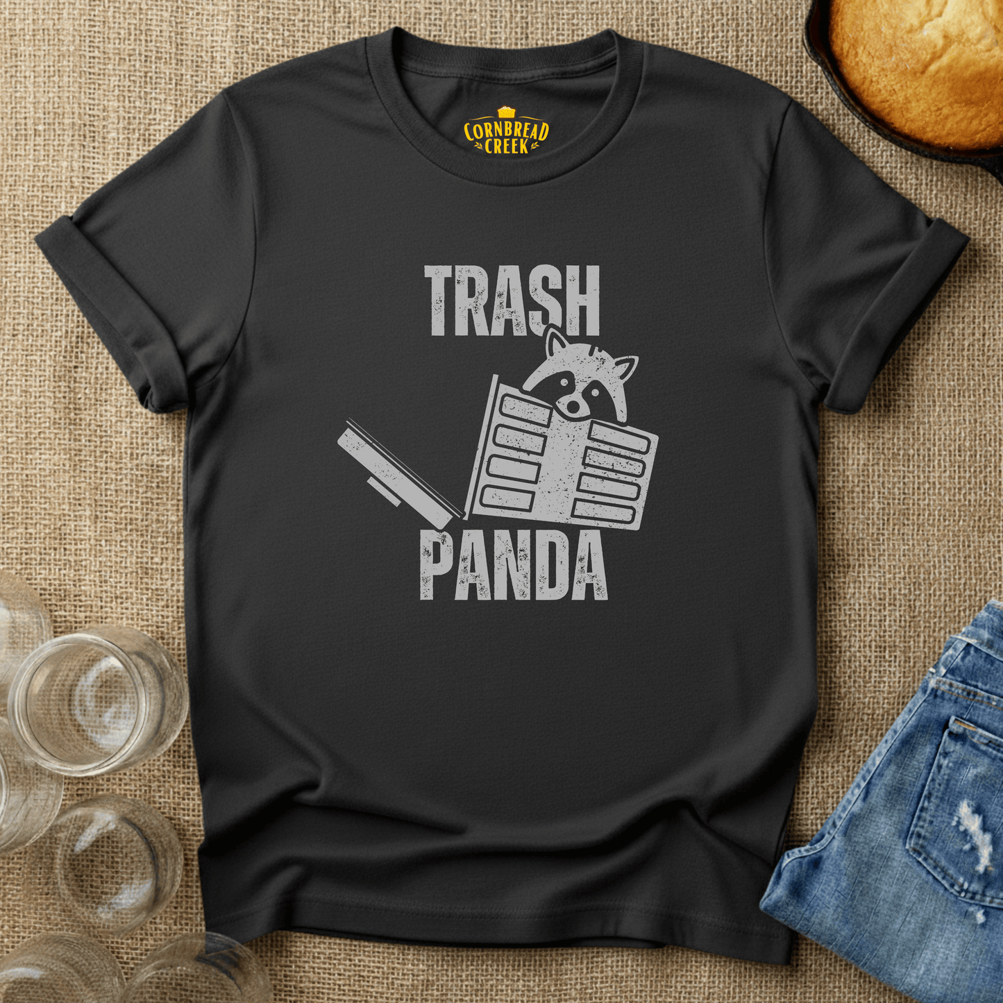Trash Panda T-Shirt Chicken and Rural Homestead Graphic tee Cornbread Creek